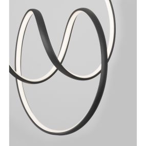 Nova Luce Rings - Pendelleuchte - Ø 40 x 120 cm - 43W dimmbare LED inkl. - Sand schwarz
