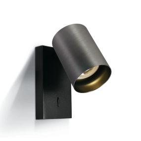 ONE Light Retro GU10 Spots - Wandstrahler mit Schalter - 7 x 13 cm - metallgrau