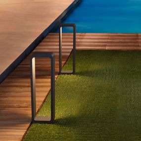 Nova Luce Ned - Gartenleuchte - 15 x 6 x 50 cm - 6W LED inkl. - IP54 - dunkelgrau