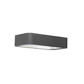 Nova Luce Ned - Außenwandleuchte - 28 x 19 x 6 cm - 2 x 6W LED inkl. - IP54 - dunkelgrau