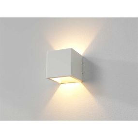 Artdelight Cube - Außenwandleuchte - 10 x 10 x 10 cm - 6W dimmbare LED inkl. - dimmen bis warm - IP54 - weiß