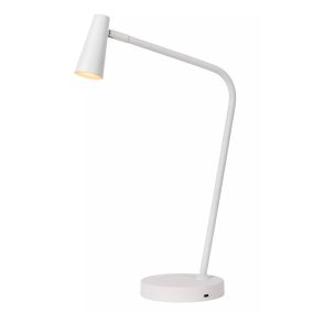 Lucide Stirling - wiederaufladbare Tischleuchte - 30,5 x 14 x 47,5 cm - 3 Stufen Dimmer - 3W dimmbare LED inkl. - weiß