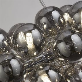 Searchlight Berry - Hängeleuchte - 100 x 40 x 150 cm - Chrom und Rauchglas