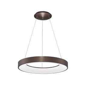 Nova Luce Rando Thin - Pendelleuchte - Ø 60 x 120 cm - 50W dimmbare LED inkl - gebürsteter Kaffee