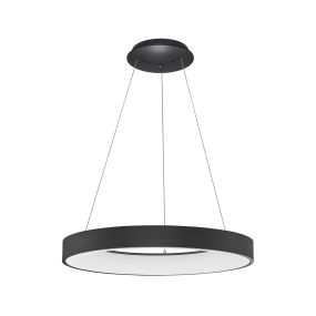 Nova Luce Rando Thin - Pendelleuchte - Ø 60 x 120 cm - 50W dimmbare LED inkl. - sand schwarz - Lichtfarbe warm weiß