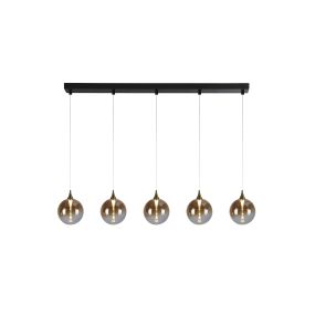 Searchlight Alchemy - Pendelleuchte - 120 x 150 cm - 19W dimmbare LED inkl. - schwarz, gold und amber