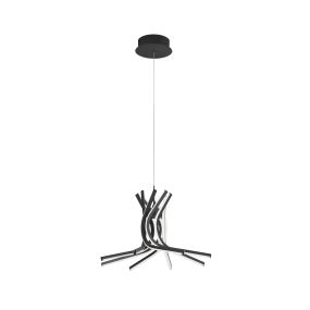 Nova Luce Norine - Pendelleuchte - 50 x 150 cm - 50W dimmbare LED inkl. - Sand schwarz