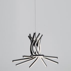 Nova Luce Norine - Pendelleuchte - 50 x 150 cm - 50W dimmbare LED inkl. - Sand schwarz