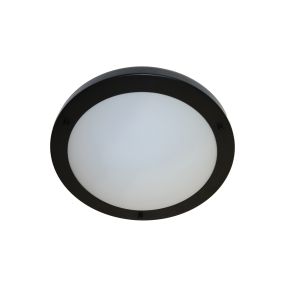 Artdelight Yuca - Deckenleuchte für Badezimmer - Ø 30 x 8 cm - 12W LED inkl. - IP44 - schwarz