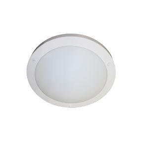 Artdelight Yuca - Deckenleuchte für Badezimmer - Ø 30 x 8 cm - 12W LED inkl. - IP44 - weiß