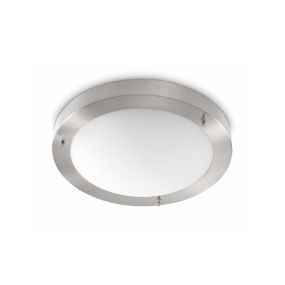 Artdelight Yuca - Badezimmer-Deckenleuchte - Ø 30 x 8 cm - 12W LED inkl. - IP44 - Stahl matt