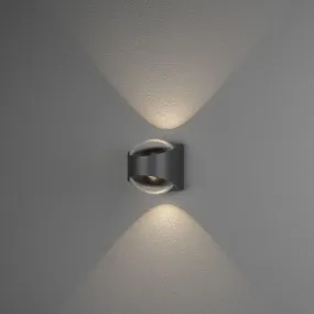 Konstsmide Bitonto - außenwandleuchte - 10,5 x 12 x 12 cm - 2x 5,5W LED inkl. - IP54 - anthrazit
