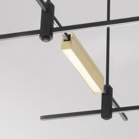 Nova Luce Versus - Lichtpunkt Magnetschienensystem - 25 x 2,6 x 4,4 cm - 10W LED inkl. - Messing satiniert
