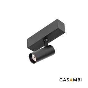 Faro Neso Hole - Strahler für Magnetschiene mit Casambi - Ø 3,5 x 10 x 8 cm - 5W LED warmweiß (2700K) inkl - 40° Abstrahlwinkel - schwarz