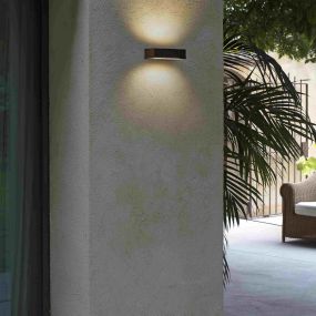 Faro Doro - Wandleuchte - 22 x 7 x 4,8 cm - 13W LED inkl. - IP65 - braun