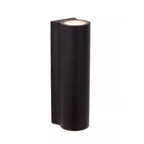 Lucide Akra - Außenwandleuchte - 5,5 x 6,5 x 20 cm - 2x 13W LED inkl. - IP54 - schwarz