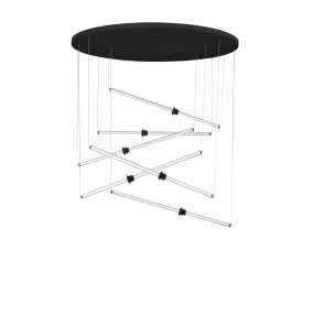 Nova Luce Stalactite - Hängelampe - Ø 150 x 250 cm - 79W dimmbar LED inkl - sand schwarz