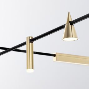 Nova Luce Bar - Lichtpunkt Magnetschienensystem - Ø 3 x 14,9 cm - 5W LED inkl. - Messing satiniert