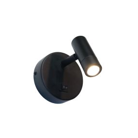 Artdelight Simply - wandleuchte mit schalter – 11,5 x 8 x 10 cm – 3W LED inklusive - schwarz