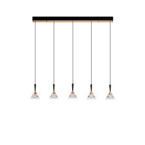 Nova Luce Paluz - Hängelampe - 90,5 x 150 x 10,5 cm - 30W dimmbar LED inkl. - matt schwarz und roségold