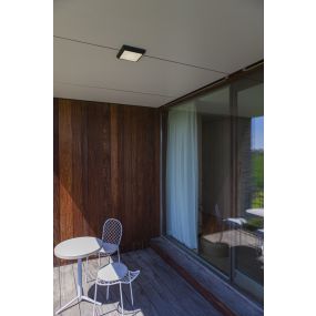 Lutec Helena - Wand-/Deckenleuchte - 22 x 22 x 3,6 cm - 21,5W LED inkl. - dunkelgrau - weiß