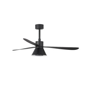Faro Amelia - Deckenventilator - Ø 132 x 26 cm - 6 Geschwindigkeiten - 20W dimmbare LED inkl. - inkl. Fernbedienung mit Timer - schwarz