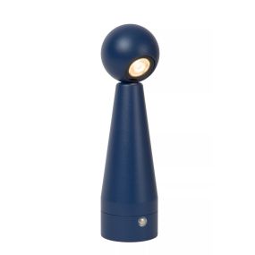 Lucide Ipsos - wiederaufladbare Tischleuchte - Ø 6 x 22 cm - 3W dimmbare LED inkl - blau