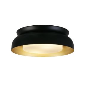 Searchlight Kendal - Deckenleuchte - Ø 37 x 12 cm - schwarz und gold