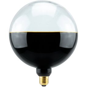 Segula LED-Lampe - 2Tone Globe - Ø 18,8 x 24,5 cm - E27 - 6W dimmbar - 1900K - schwarz und transparent