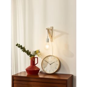 Lucide Fix - Wandleuchte mit Schalter am Kabel - 3,2 x 19 x 22,5cm - weiß