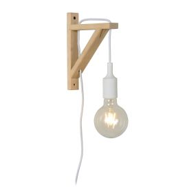 Lucide Fix - Wandleuchte mit Schalter am Kabel - 3,2 x 19 x 22,5cm - weiß