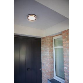 Lutec Rola - Außen-Decken-/Wandleuchte - Ø 18,3 x 4,8 cm - 13W LED inkl. - IP54 - dunkelgrau