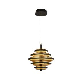 Searchlight Hive - Pendelleuchte - Ø 40 x 140 cm - 35W dimmbare LED inkl - schwarz und gold