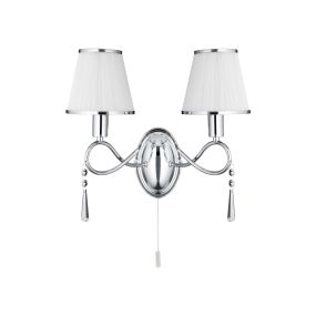 Searchlight Simplicity - Wandleuchte mit Zugschalter - 37 x 32 cm - Chrom