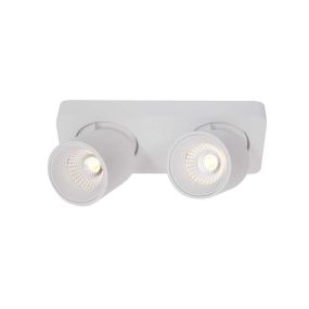 Artdelight Laguna - Aufbaustrahler 2L - 22 x 8,5 x 9,5 cm - 2 x 6W dimmbare LED inkl - weiß
