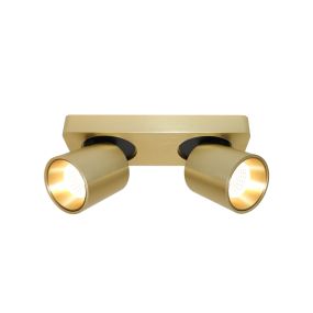 Artdelight Laguna - Aufbaustrahler 2L - 22 x 8,5 x 9,5 cm - 2 x 6W dimmbare LED inkl. - gold gebürstet