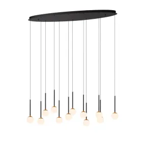 Lucide Calina - Hängeleuchte - 143,2 x 35 x 169,3 cm - 12 x 7,7W dimmbare LED inkl. - schwarz