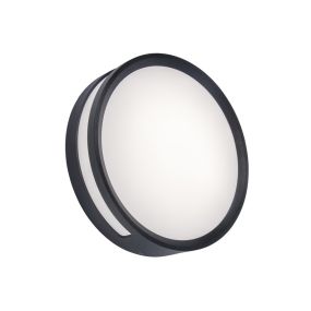 Lutec Rola - Außen-Decken-/Wandleuchte - Ø 18,3 x 4,8 cm - 13W LED inkl. - IP54 - dunkelgrau