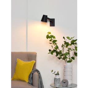 Lucide Mizuko - Wandleuchte mit Schalter - 36 x 13 x 32 cm - schwarz