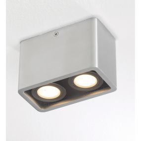 Artdelight Bronx2 - Aufbaustrahler 2L - 13 x 7 x 8,5 cm - Aluminium