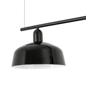 Faro Tatawin M - Pendelleuchte - 100 x 25 x 210 cm - schwarz satiniert und schwarz glänzend