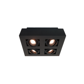 Artdelight Bosco - Aufbaustrahler 4L - 25 x 25 x 8,6 cm - schwarz