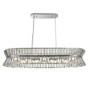 Searchlight Uptown - Pendelleuchte - 100 x 150 cm - Chrom und transparent