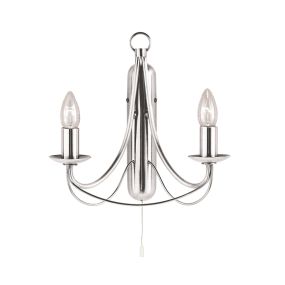Searchlight Maibaum - Wandleuchte mit Zugschalter - 31 x 31 cm - satiniert silber