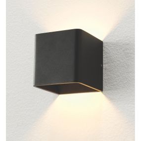 Artdelight Fulda - Wandleuchte - 10 x 10 x 10 cm - 6W dimmbare LED inkl. - dimmen auf warm - schwarz