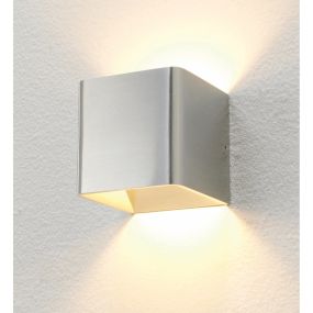 Artdelight Fulda - Wandleuchte - 10 x 10 x 10 cm - 6W dimmbare LED inkl - gebürstetes Aluminium