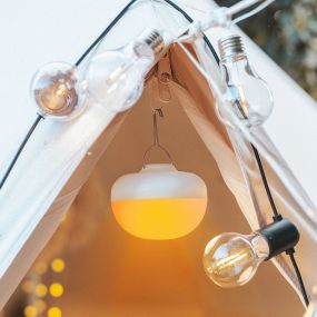 New Garden Cherry Warm - tragbare wiederaufladbare Lichtquelle mit Fernbedienung - 11 x 9 cm - 9W LED inkl - IP54 - weiß