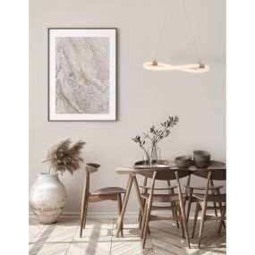 Nova Luce Cerelia - Hängeleuchte - Ø 40 x 120 cm - 15W LED inkl. - Messing gold und weiß