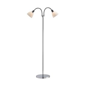 Nordlux Ray 12 - Stehleuchte - 155 cm - Chrom und Opalweiß