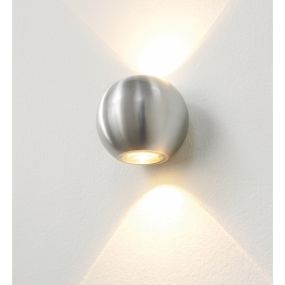 Artdelight Denver - Außenwandleuchte - Ø 10 cm - 2 x 4W dimmbare LED inkl. - IP54 - Aluminium
